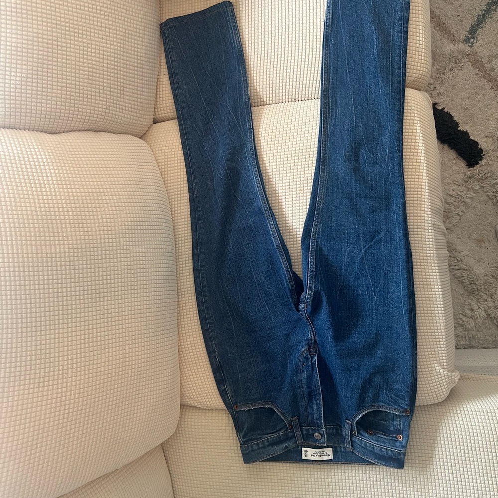 Abercrombie & Fitch Women's Straight Leg Jeans - Dark Blue